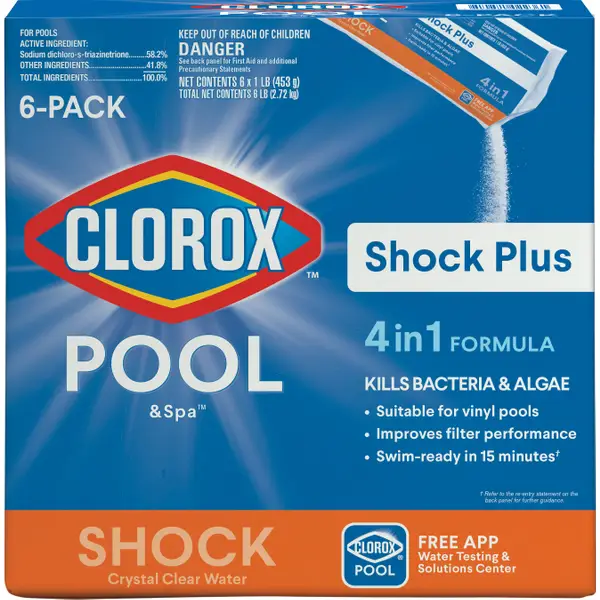 Clorox 6-Pack Pool & Spa 1 lb Shock Plus - 32606CLX | Blain's Farm
