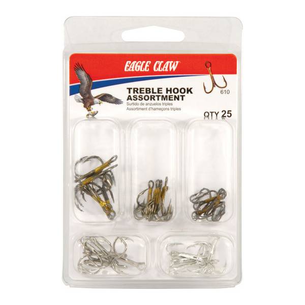 Eagle Claw® Lazer Sharp® Red Stinger Treble Hooks - 3 Pack