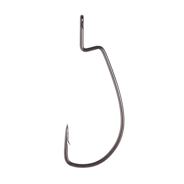 Eagle Claw Plain Shank Offset Hook, Red, Size: 2