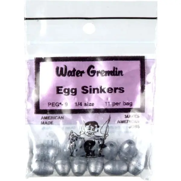 Water Gremlin PEG Egg Sinkers 1/4 oz.