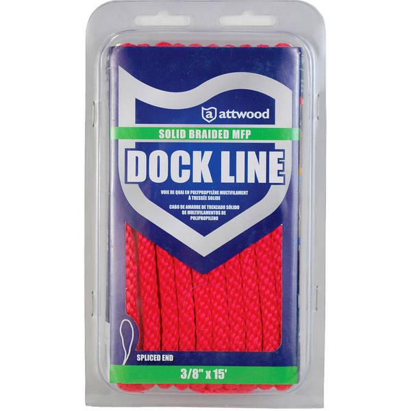 Attwood Solid Braid MFP Dock Line, Red 117497 Blain's Farm & Fleet