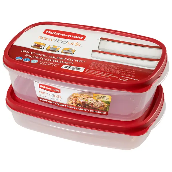 Rubbermaid 5.5 Cup and 8.5 Cup Easy Find Lids Containers Value Pack -  2184974