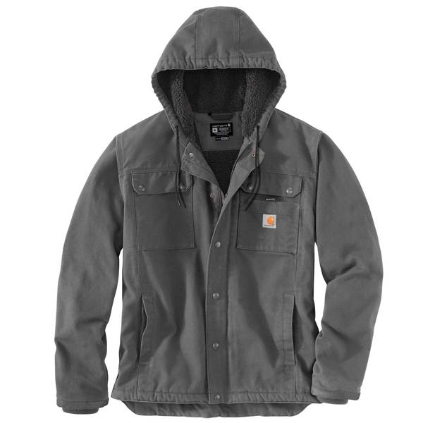 Carhartt Men's Relaxed Fit Washed Duck Sherpa-Lined Utility Jacket, Gravel,  2X - 103826-GVL-2X