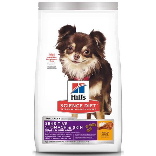 Science Diet Science Diet Dog Food, Premium, Chicken Recipe, Sensitive Stomach & Skin, Small & Mini Adult - 15 lb