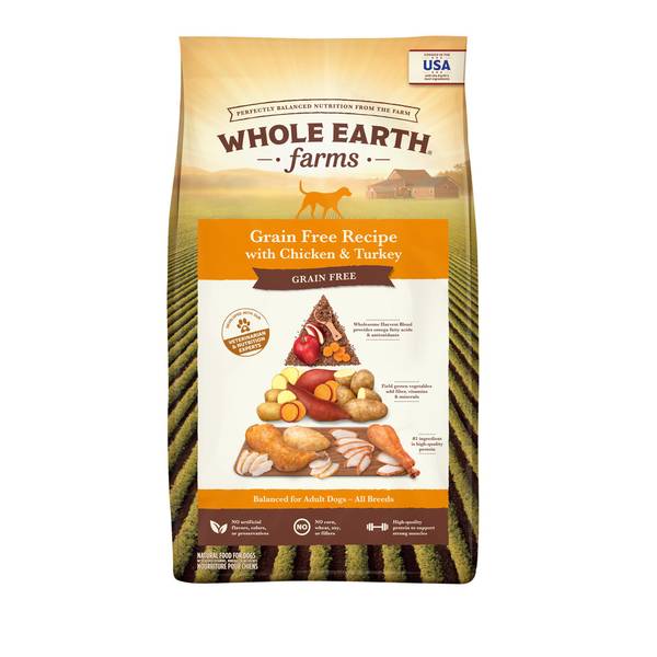 Whole Earth Farms 25 lb Grain Free Chicken Turkey Dog Food