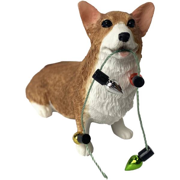 Sandicast Sitting Red Pembroke Welsh Corgi Christmas Ornament