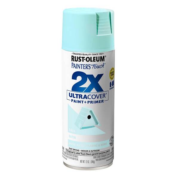 Photo of 12 oz Painter's Touch 2X Ultra Cover Satin Aqua Spray Paint & Primer