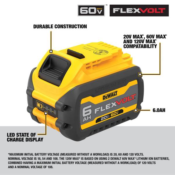 DEWALT DCB609 FLEXVOLT® 20-Volt/60-Volt MAX Lithium-Ion 9.0