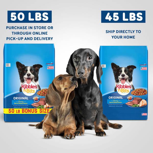 50 lb bag of kibbles best sale and bits