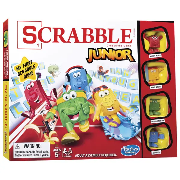 Junior Scrabble Board Game 1999 - Mattel - Age 5-10 - Used & Complete