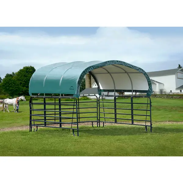 ShelterLogic 12' x 12' Corral Shelter and Livestock Shade Waterproof and UV T...